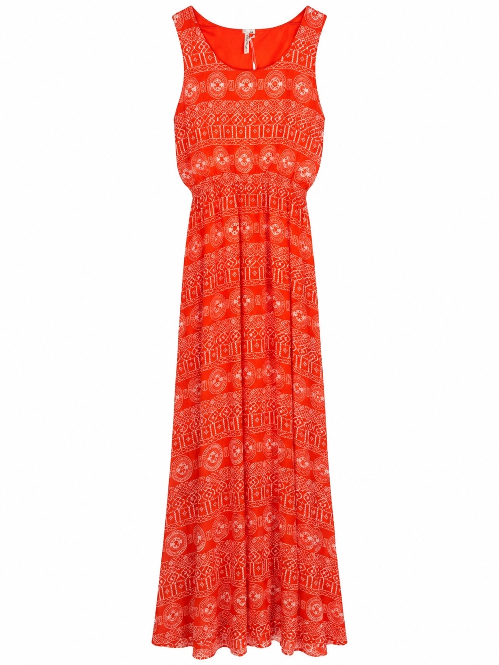 Andree Racerback Geometric Maxi Dress Size Large Lined Boho